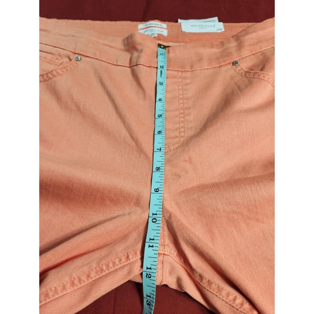 Westbound Womens Size 10 P orange  High-Rise skinny crop pull on jeans --18 - Picture 6 of 11